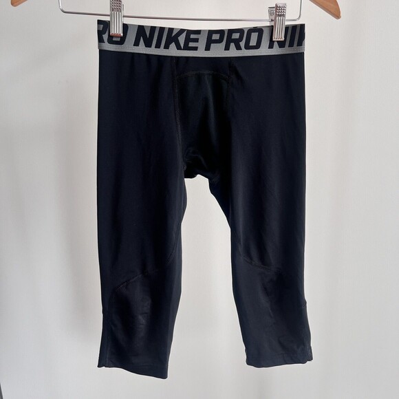 Nike PRO Tights Boys Youth Medium Black Gym Sports Pants Athletic Wear - Picture 1 of 6